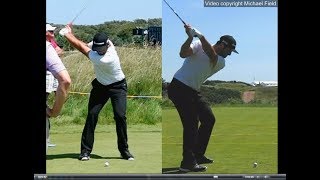 Jon Rahm golf swing  Long Iron faceon amp downtheline July 2017 [upl. by Korff]