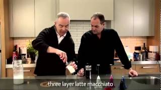 aerolatte  milk frother makes three layer caffè latte macchiato [upl. by Ainadi]