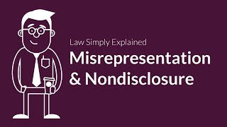 Misrepresentation and Nondisclosure  Contracts  Defenses amp Excuses [upl. by Eilarol]