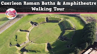 CAERLEON ROMAN BATHS amp AMPHITHEATRE WALES  Walking Tour  Pinned on Places [upl. by Aloz]