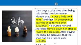 How to apply misrepresentation Liam cupcake scenario [upl. by Berton]