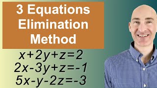 Solving Systems of 3 Equations Elimination [upl. by Teresina980]