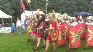 Roman Reenactment at the Amphitheatre in Caerleon Marching In [upl. by Talya]