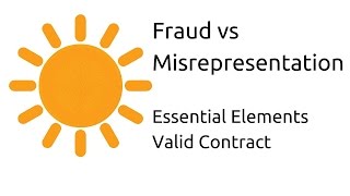 Fraud vs Misrepresentation  Other Essential Elements of a Valid Contract  CA CPT  CS amp CMA [upl. by Bradshaw]